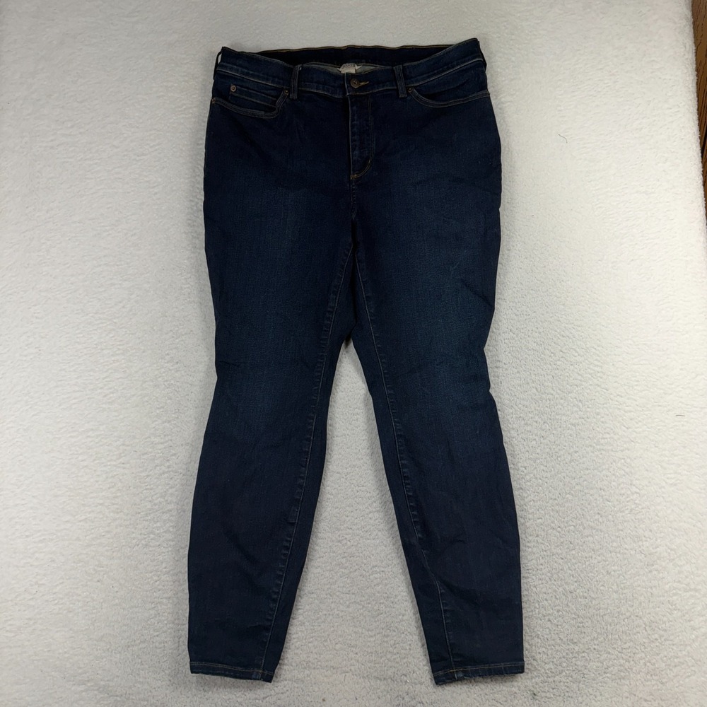 Duluth Trading Flex Daily Denim Skinny Jeans Womens Sz 16 (36x28) Dark Stretch